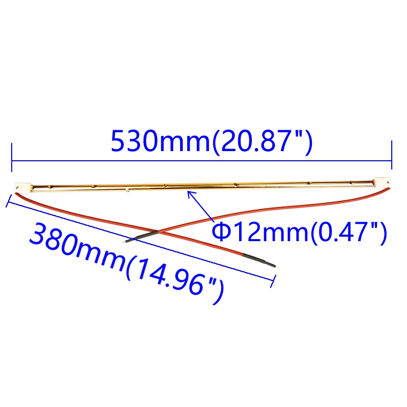 단파 적외선 램프, 페인트 경화 전구, 할로겐 쿼츠 가열 요소, 레드 라이트, 골든 전구, 루비 튜브, 1050W, 1000W