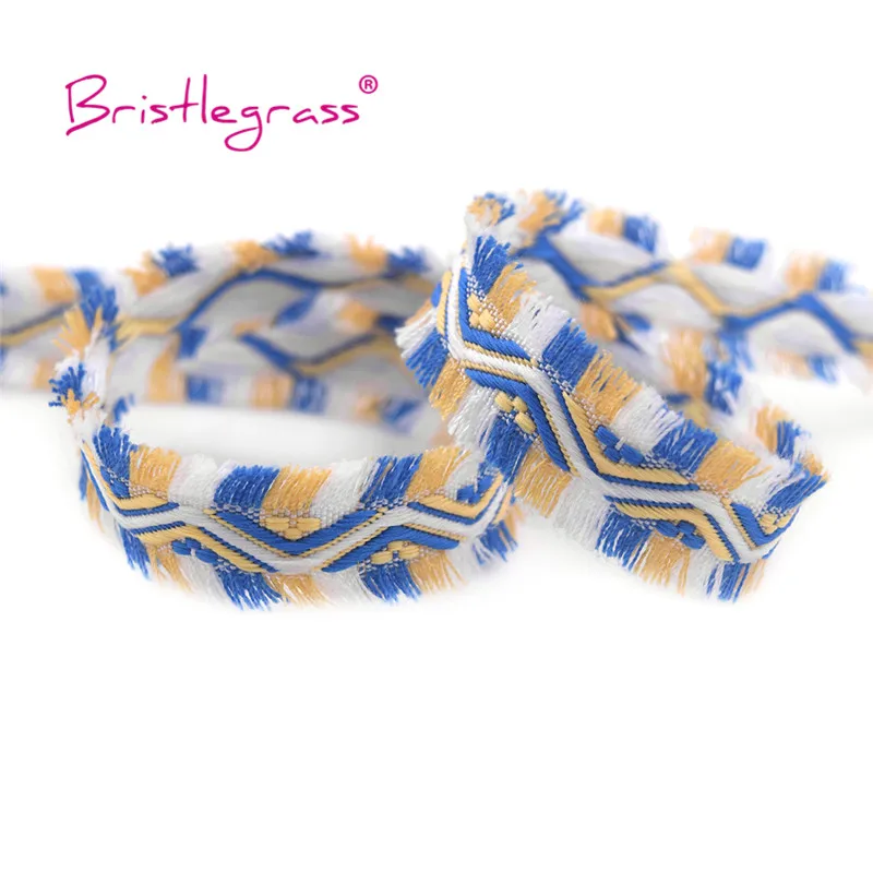 BRISTLEGRASS 1 Yard 3/4" 20mm Braided Crochet Lace Trim Macrame Tassel Retro Fringed Ribbon Tapestry Pillow Costume Sewing Craft