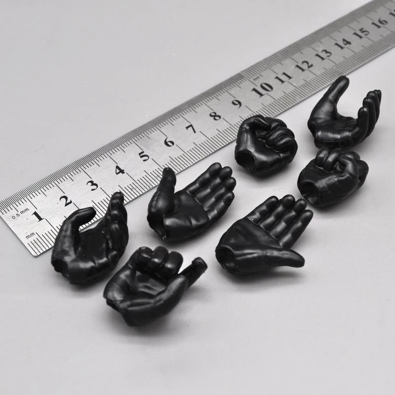 In Stock 1/6 Scale HT Mandalorian Bounty Treasure Hunters 7 sets of Black Gloves Hand Model For Collectable