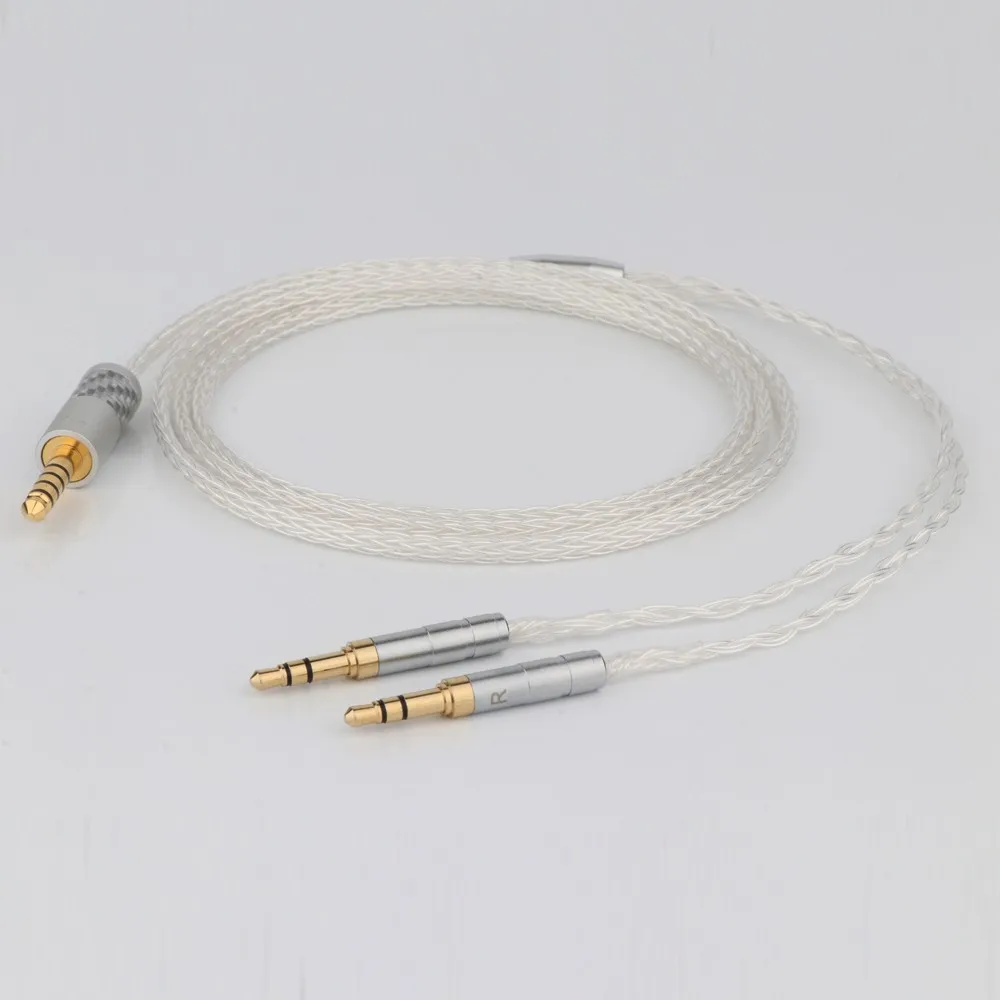 8 cores Single crystal silver For Beyerdynamic T1 T5P II AMIRON HOME Denon AH-D600 AH-D7100 Headphone Cable