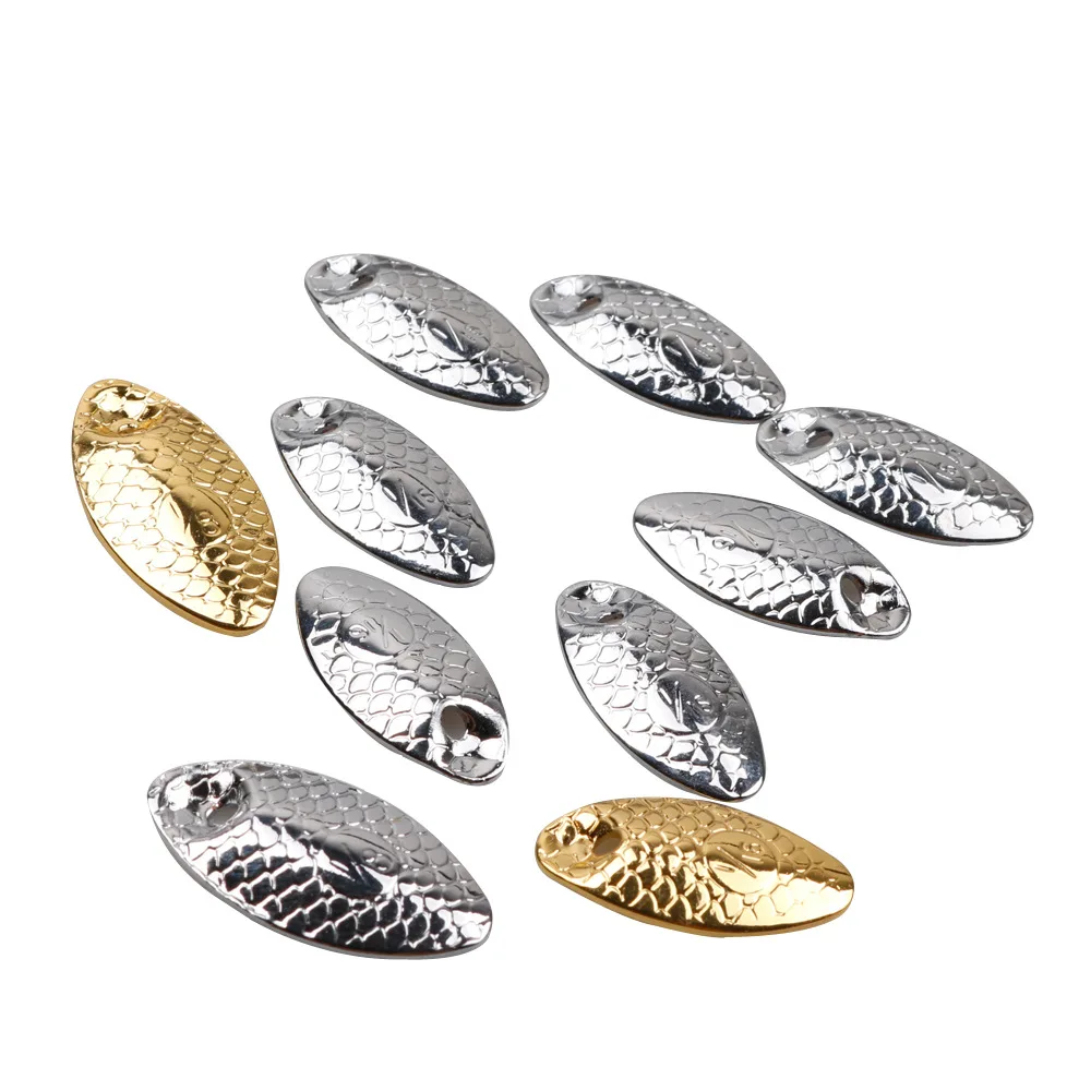 LUSHAZER 10pc/lot Fishing Spoon Lures Rings 0.9/1.3g Pesca DIY Spinner Blades Bait Metal Isca Artificial Craft Accessories