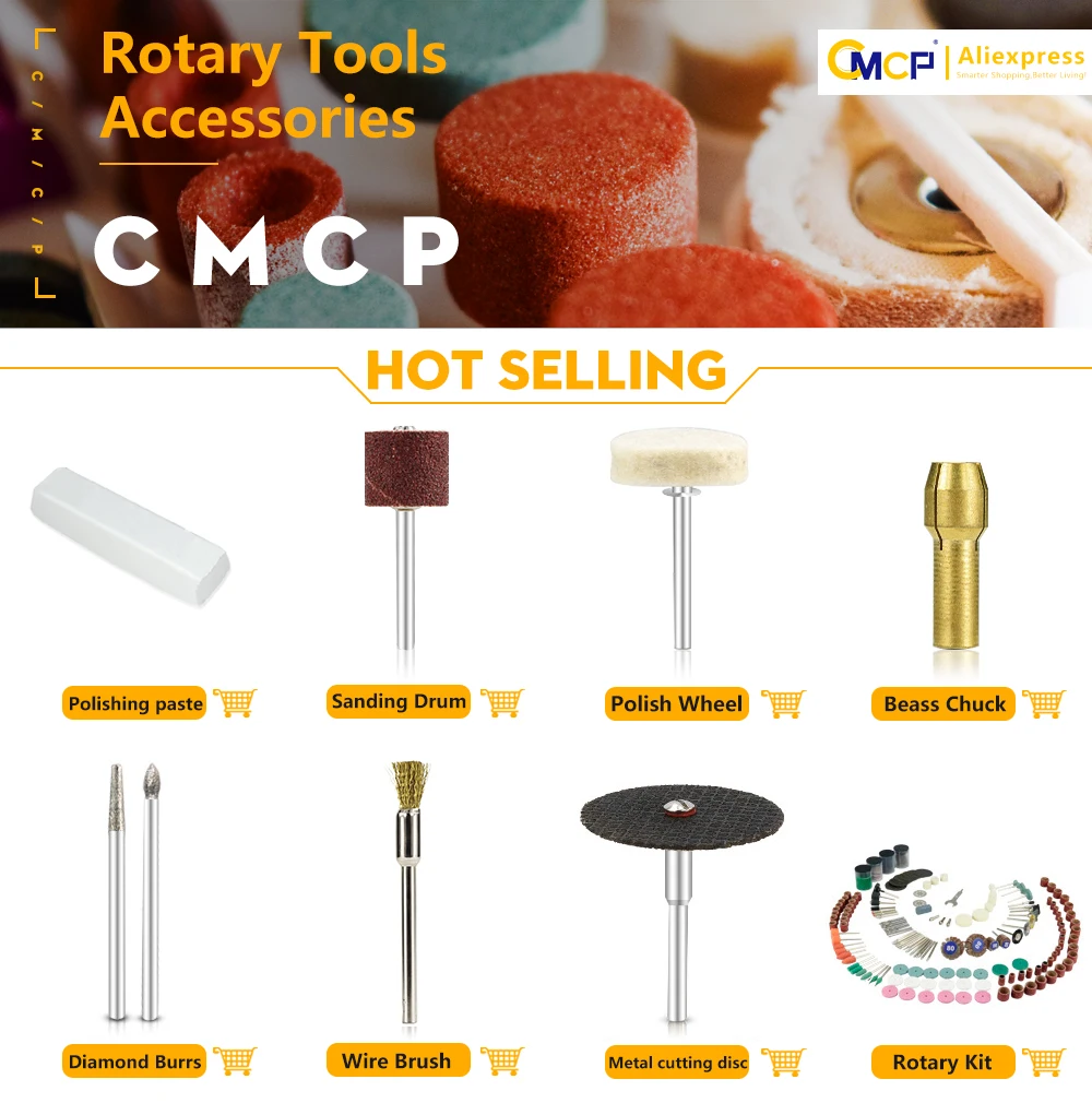 CMCP Rotationswerkzeug-Zubehör für Bohrmaschinen, Schleifen, Polieren, Dremel-Zubehör, Holz- und Metallgravur, Schleifwerkzeug – Detail 1