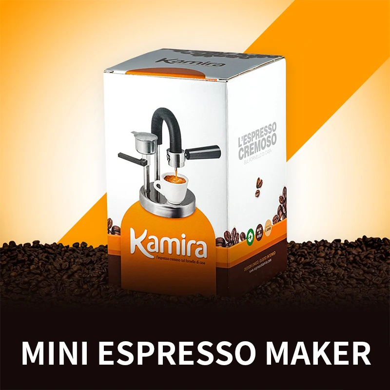 Convenient Mini Espresso Pot Outdoor Home Office Italian Handmade Coffee Machine Can Be Heated By Gas Stove Stainless Steel