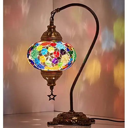 Table Lamp,Swan neck,Lamp Shade,Arabian Mosaic Lamps, Moroccan Lantern, Chandelier, english Light, Hanging Lamp, Mosaic lighting,