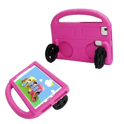 Case For Samsung Galaxy Tab 3 4 E 8.0 SM-T311/T310/T315/T330/T331/T375/T377 cover wheel Full body Shockproof Kids Tablets Fundas