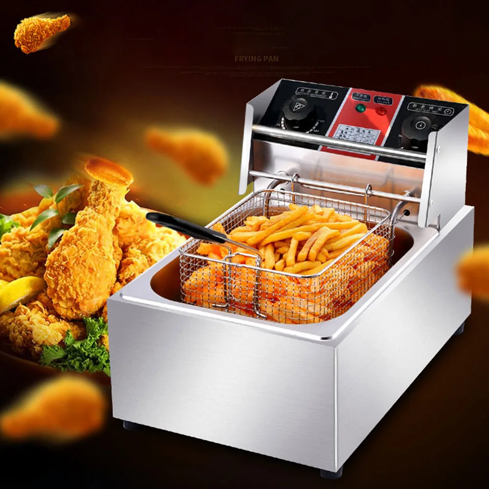 Double-cylinder deep fryer fries machine gas fryer