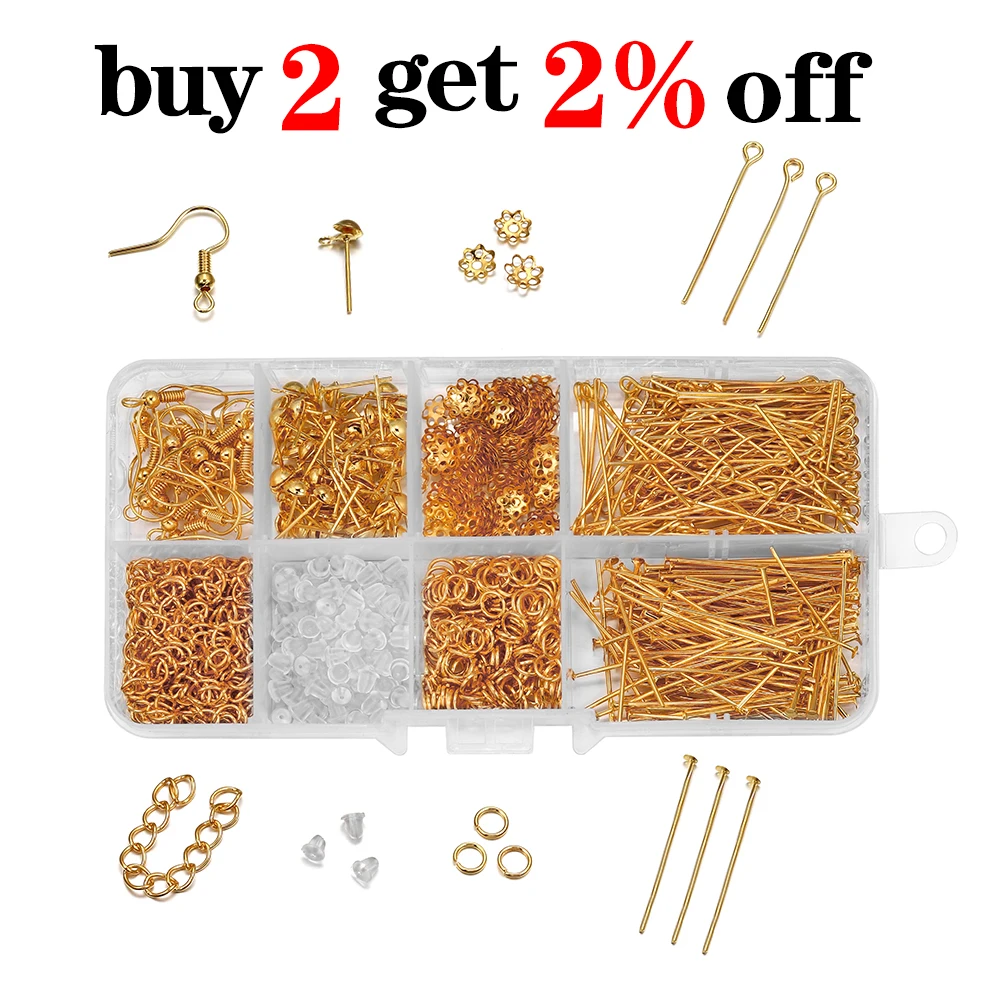 800pcs/lot Jewelry Making Kits Ear Hook Jump Rings Earring Hook clasp Pins Repair Tools for DIY Jewelry Making Findings Set