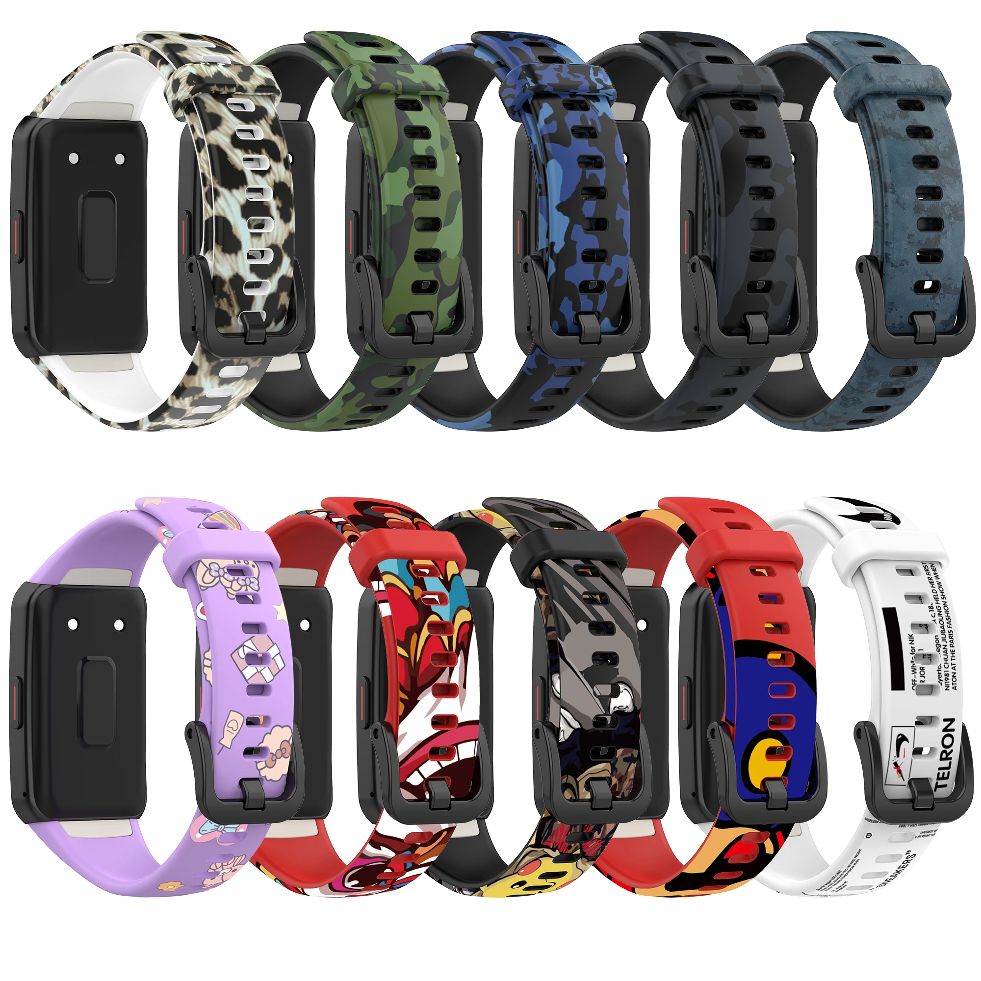 Replacement Correa For Huawei Band 6 Soft Silicone Printed Watch Strap For Honor Band 6 Strap Bracelet Smart watch Accessories