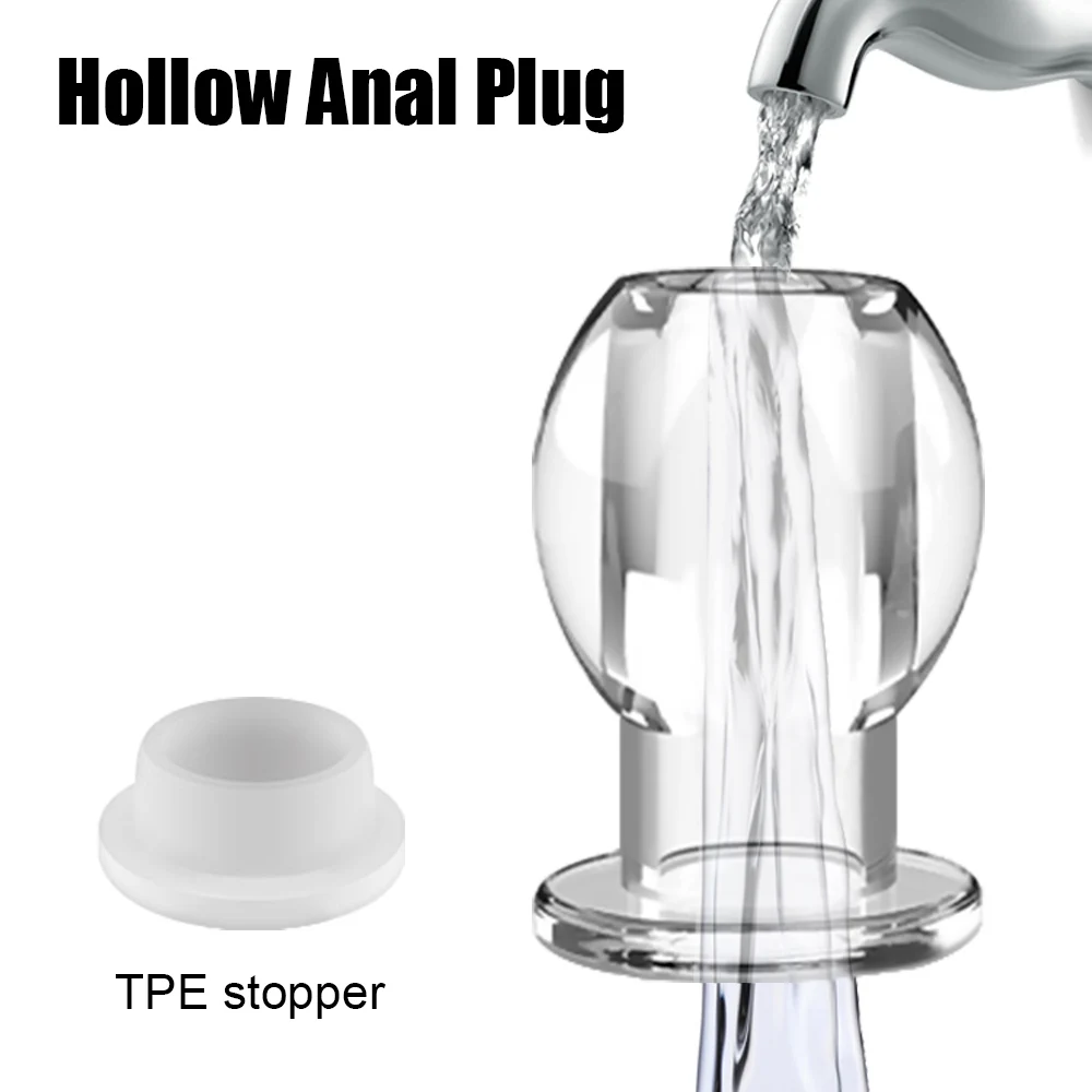 Transparent Hollow Anal Plug Butt Dilator For Women Vaginal Expander Men Medical Washer Douche Enema Sex Toys Adult Games Erotic