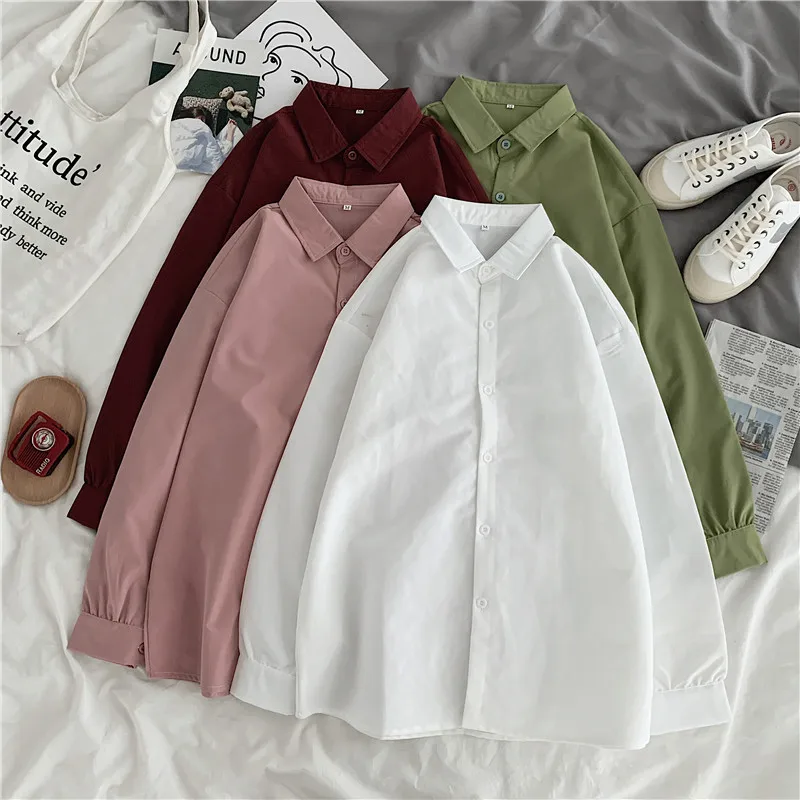 Women Cotton Shirts Women White Shirt Long Sleeve Blouse Female Tops OL Basic Shirt Blouses Elegant Woman Clothing NS4881