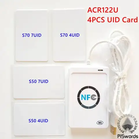 ACR122U NFC RFID Smart Card Reader Writer with S50 / S70  7 UID 4 UID Writeable Card  Software  Access Control Card ISO 14443