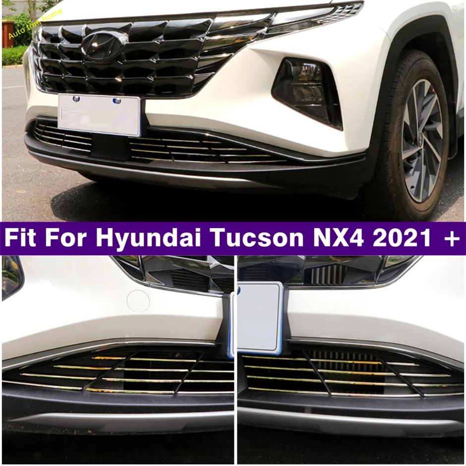 

Car Accessories Front Bottom Center Bumper Head Grille Decor Strips Grill Panel Cover Trim Fit For Hyundai Tucson NX4 2021- 2023