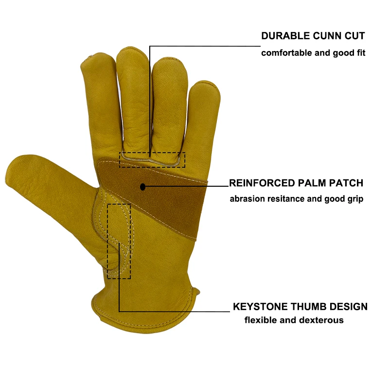 Safety Work Gloves Cowhide Leather Men\'s Driver Working Welding Gloves Safety Protective Sports MOTO Wear-resisting Glove 4021-1