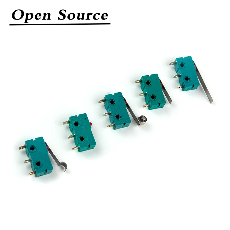 10Pcs Mini Micro Limit Switch NO NC 3 Pins PCB Terminals SPDT 5A 125V 250V 29mm Roller Arc lever Snap Action Push Micro switches