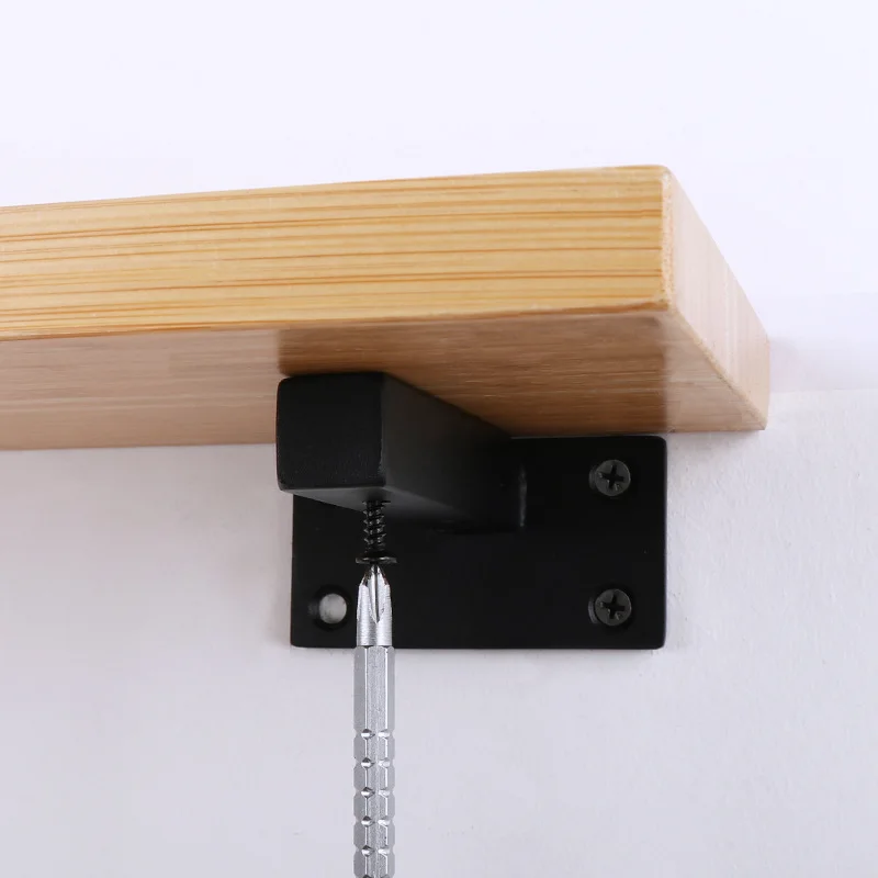 Triangle Wall Bracket Fixed Tray Shelf Wooden Metal Straight Bracket Wall Shelf For Microwave Hardware Accessories