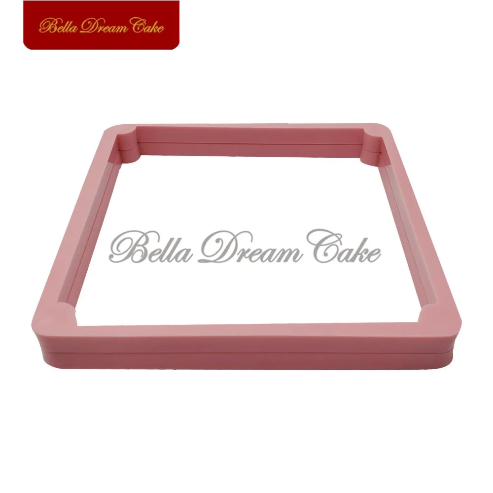 12*12cm Plastic Printing Die Fixed Frame Cake Stencil Fondant Cookies Spray Mold Cake Decoration Tools Baking Accessories