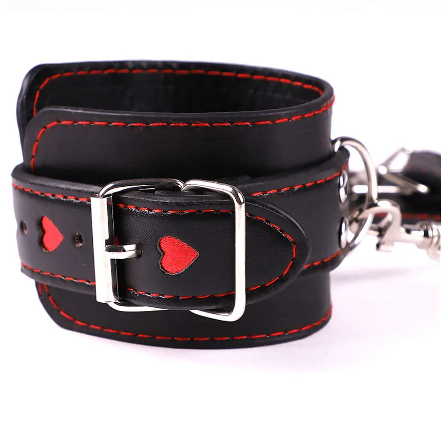 Hearts Handcuffs Ankle Restraints Cosplay Strict Bondage Play Punk BDSM Adult Games Sex Flirt Toys mid-night Lover Handcuff