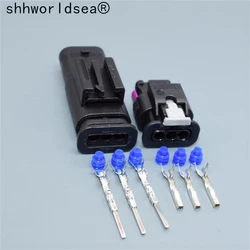 shhworldsea 3 Pin 1.2mm male female Electronic Automotive Waterproof Connector 1718653-1 For VW Audi 4F0973703A /4F0973703