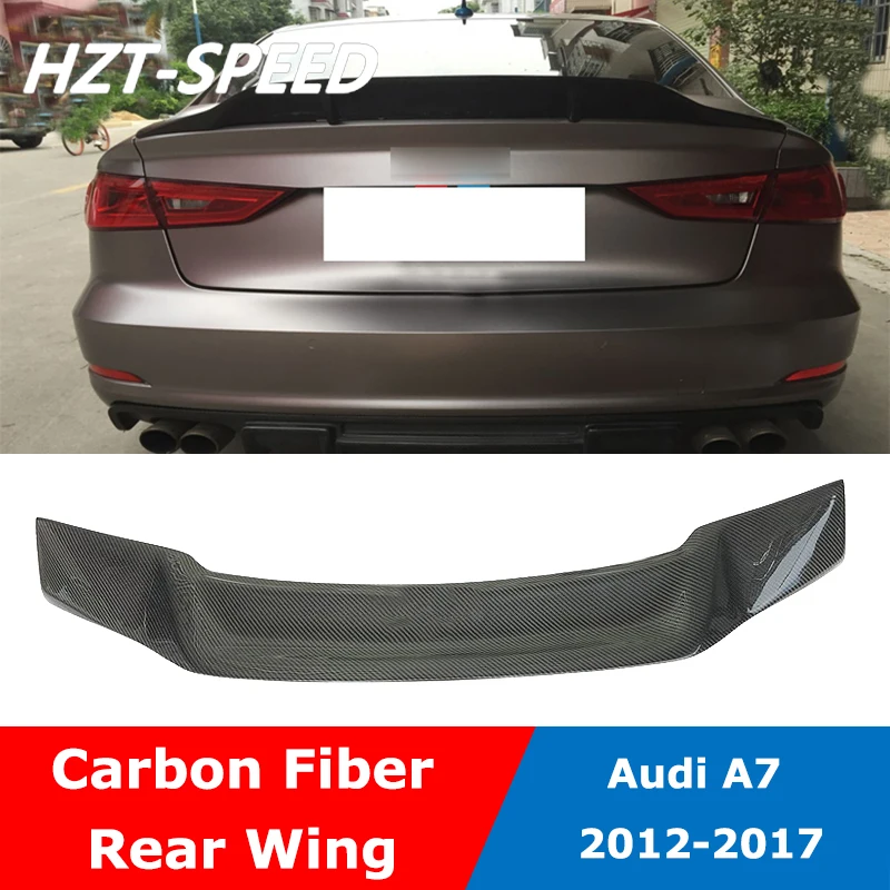 A7 R Style Carbon Fiber Rear Trunk Tail Wing Spoiler For Audi A7 Modification 2012-2017