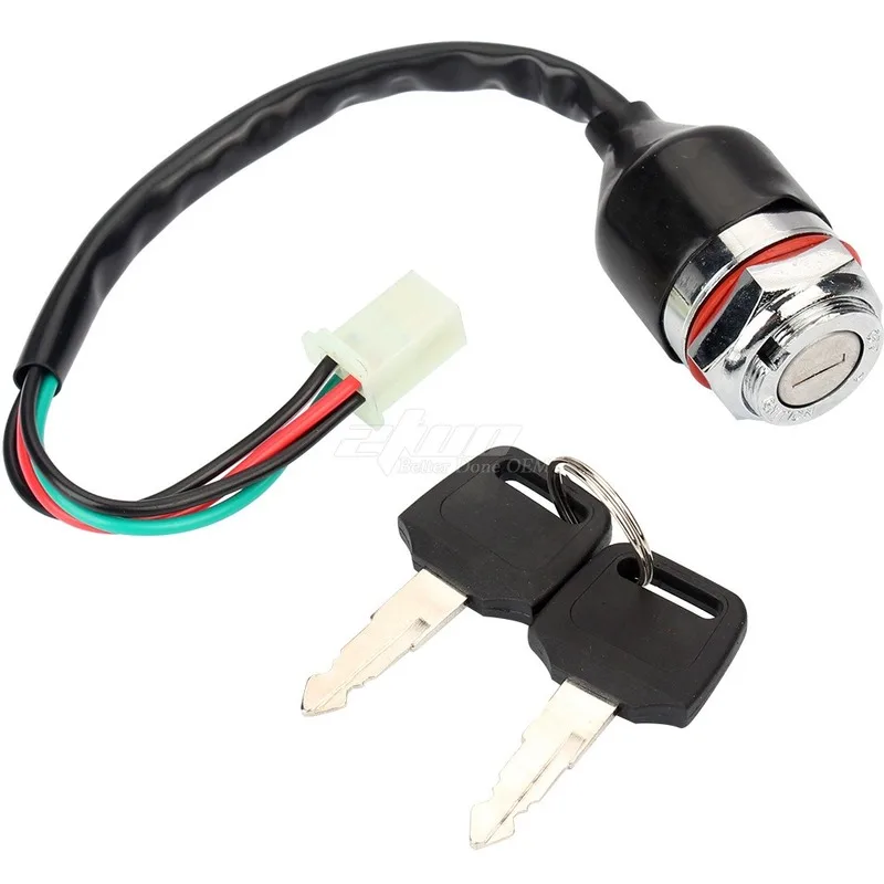 1 Set Universally Motorcycle Scooter Security Power Ignition Switch With A Key 4 wire Wire Suitable For ATV Dirt bike Go kart