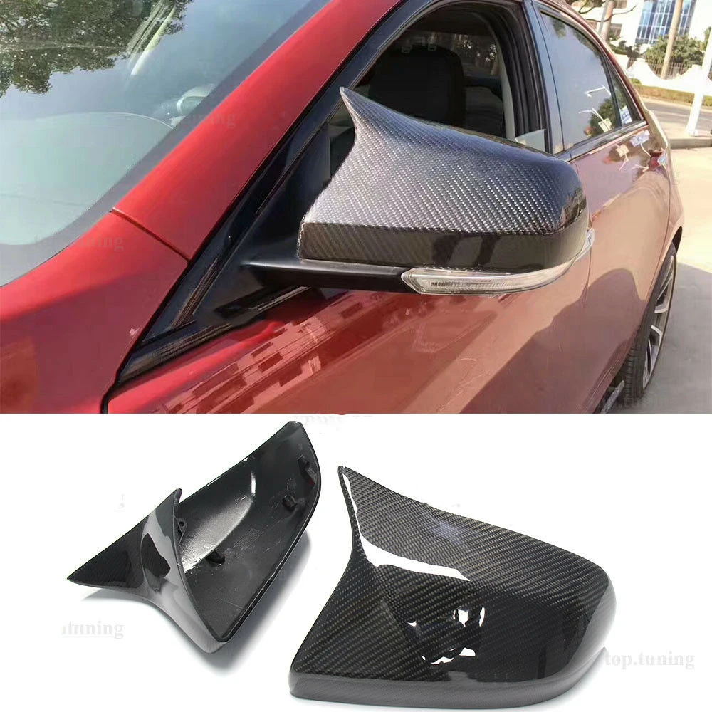 

Mirror Cover For Cadillac ATS M Style 2014 2015-2019 Dry Carbon Fiber Car Exterior Rear View Caps Shell Replacement Clip On