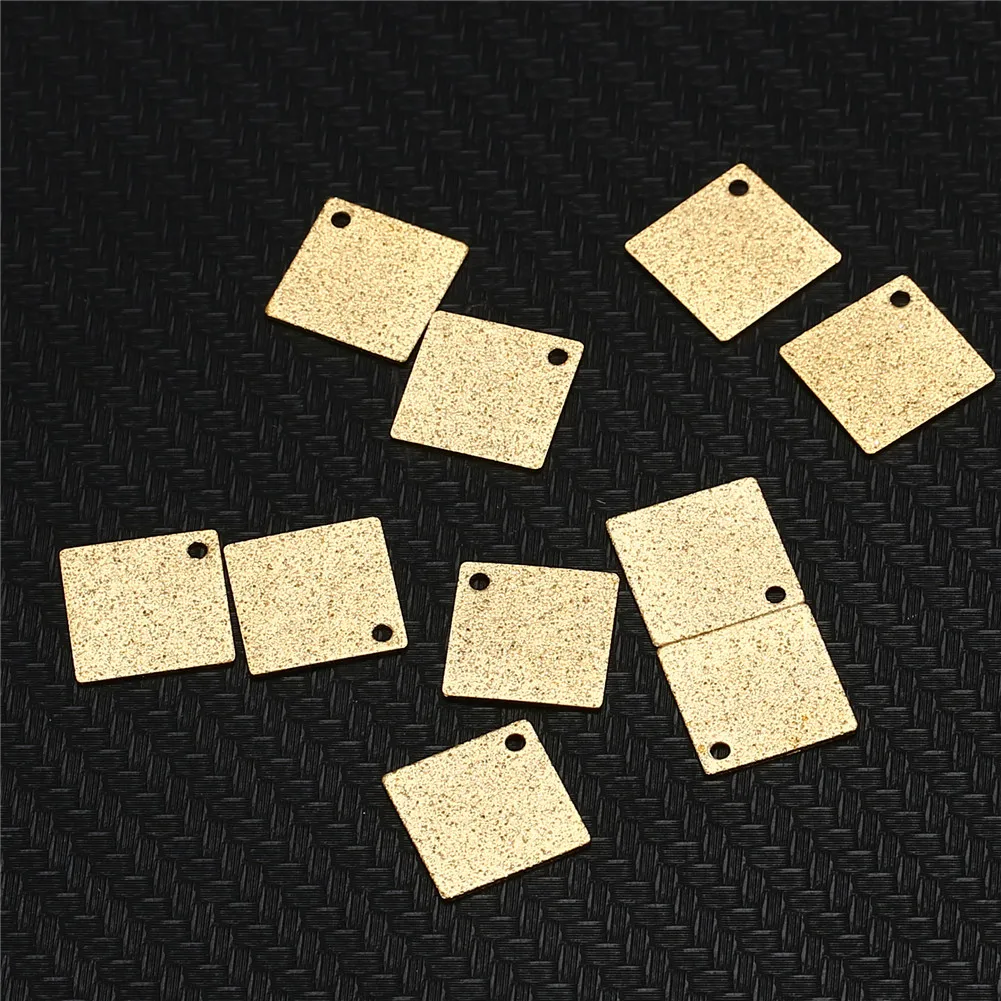 20 шт./лот, оптовая продажа, медные подвески Stardust, геометрические квадратные подвески из латуни для ожерелий, изготовления ювелирных изделий своими руками