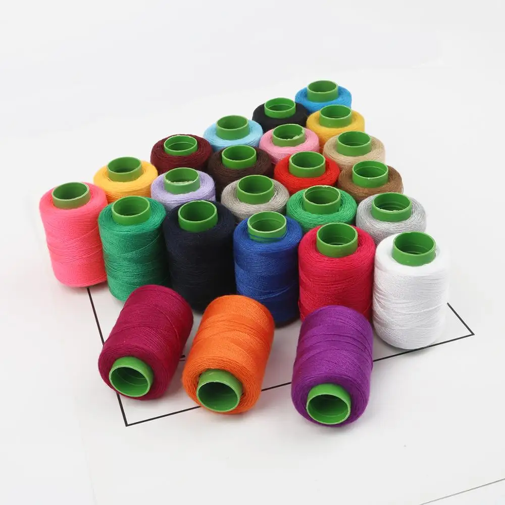Hilo de coser blanco, negro y blanco, hilo de poliéster bordado para el hogar, parche de ropa, suministros de accesorios de costura, 1 unidad