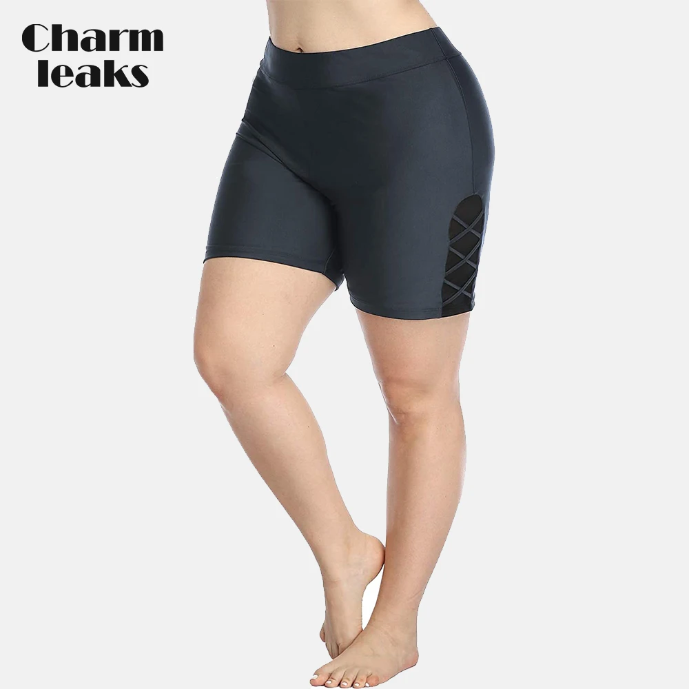 

Charmleaks Plus Size Swim Shorts for Women Swimming Boyleg Board Shorts Swimwear Bottoms Lined