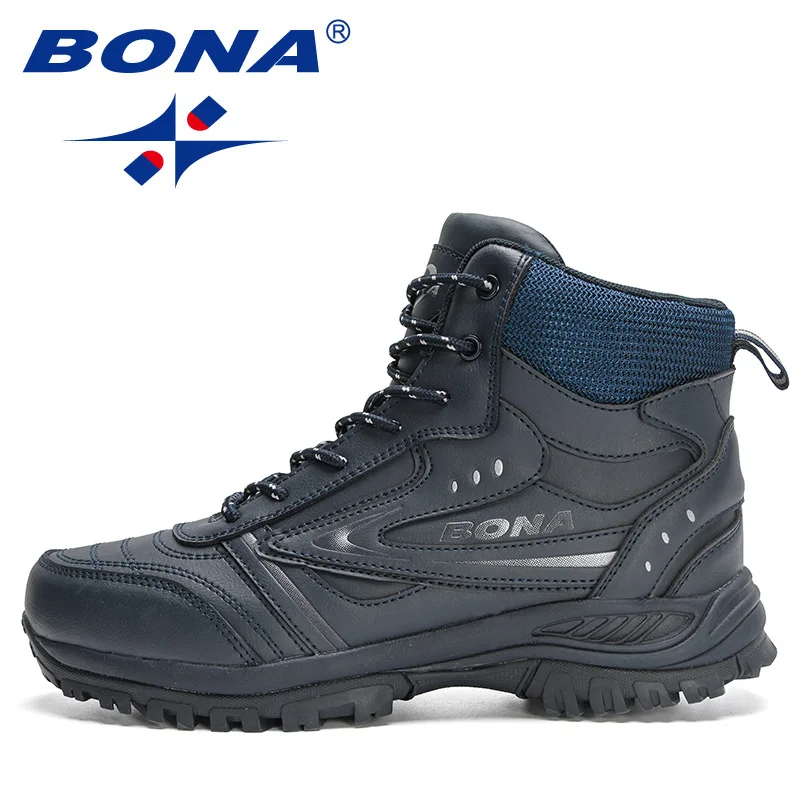 BONA 2022 New Designers Classics Hiking Shoes Men Non-slip Wear-Resistant Outdoor High-quality Plush Ankle Boots Man Comfortable