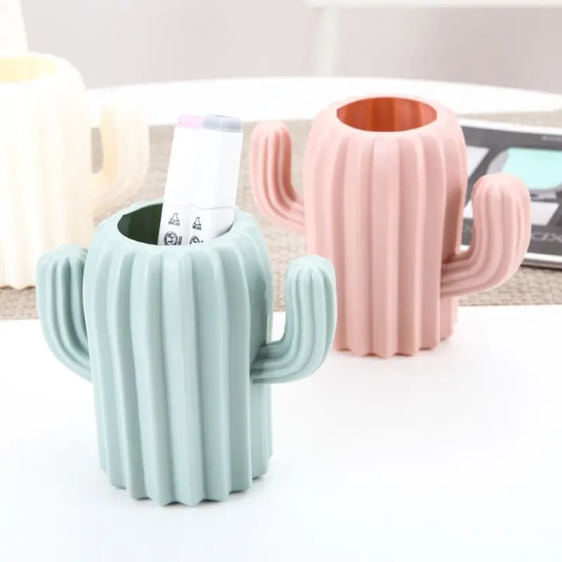 แคคตัสDesktop Organizerดินสอผู้ถือปากกาคอนเทนเนอร์แปรงหม้อเครื่องเขียนOffice G8TA