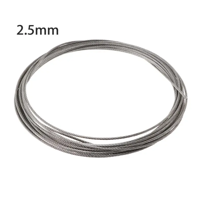 Nuovo 10m 304 Filo Acciaio inossidabile Corda Morbido Pesca Cavo Sollevamento 7 × 7 Clothesline L4MB