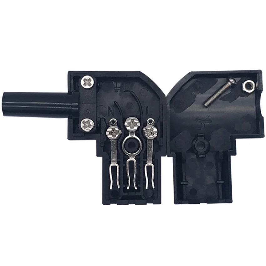 Black IEC320 C13 C14 PDU UPS Elbow Wiring Connector Assemble Outlet Install Inline Cable AC Plug Power Cord Electric Socket 10A