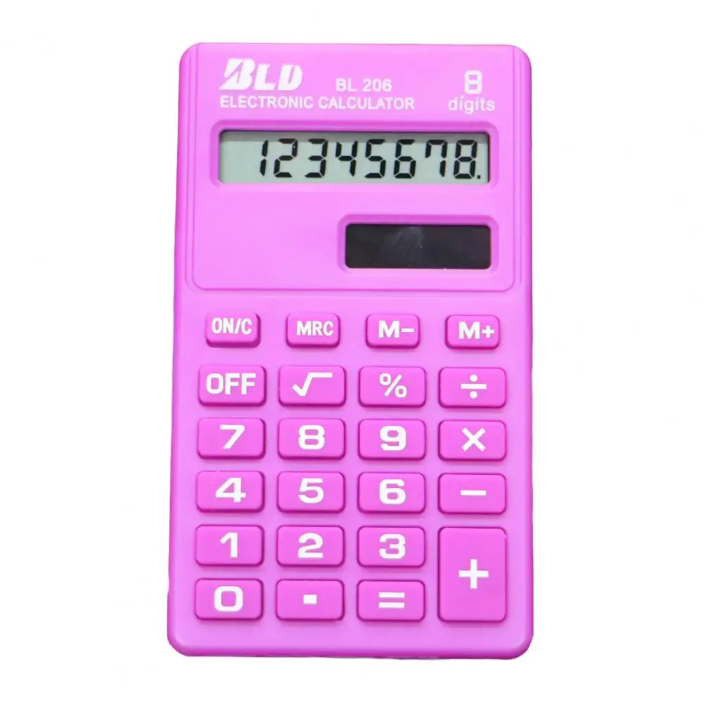 Mini calculadora portátil de bolsillo para estudiantes, dispositivo electrónico con pantalla de 8 dígitos, Color caramelo