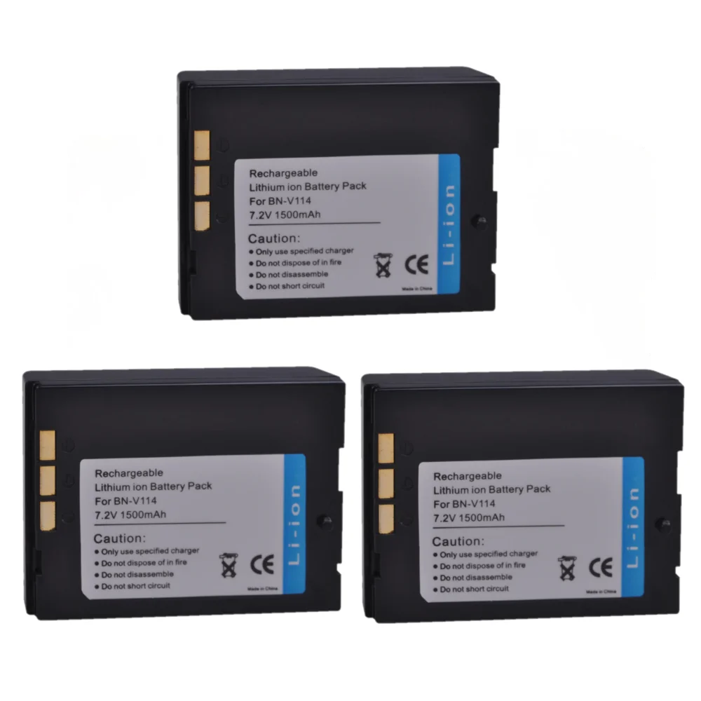 

3 шт. BN-V114 BN-V114U BN V114 V114U Батарея для JVC GR-DVP1 GR-DX100EK GR-DX45 GR-DVP3 GR-DX106 GR-DX48 GR-DVP3 ST GR-DX107