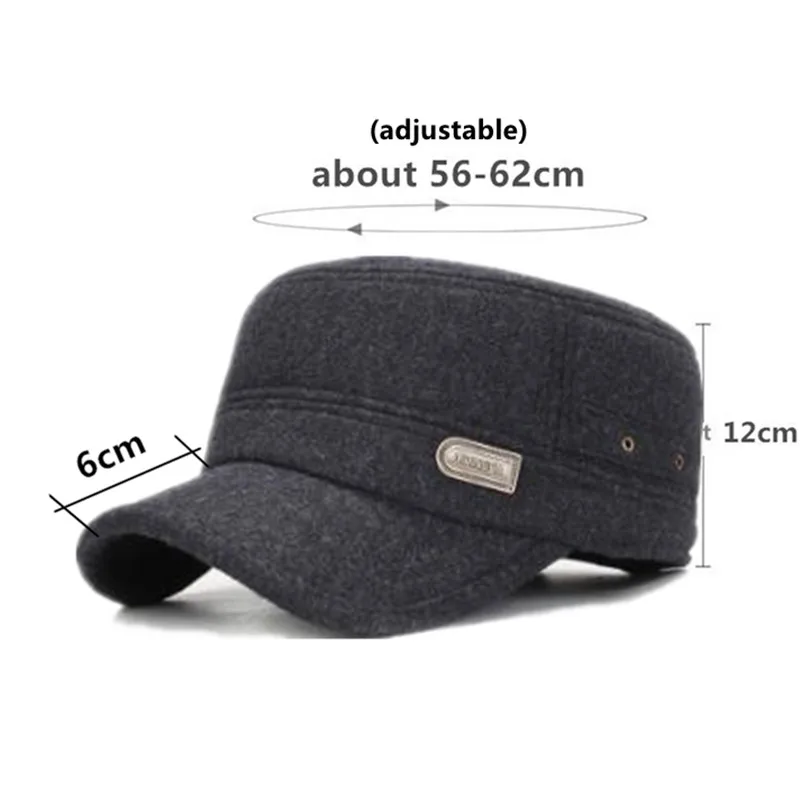 SILOQIN Mùa Đông Dày Ấm Quân Quân Đội Nón Lạnh Chống Tai Mũ Lưỡi Trai Nam Dẹt Mũ Nón Snapback Bố Nón đơn Giản Mũ Lưỡi Trai Thể Thao