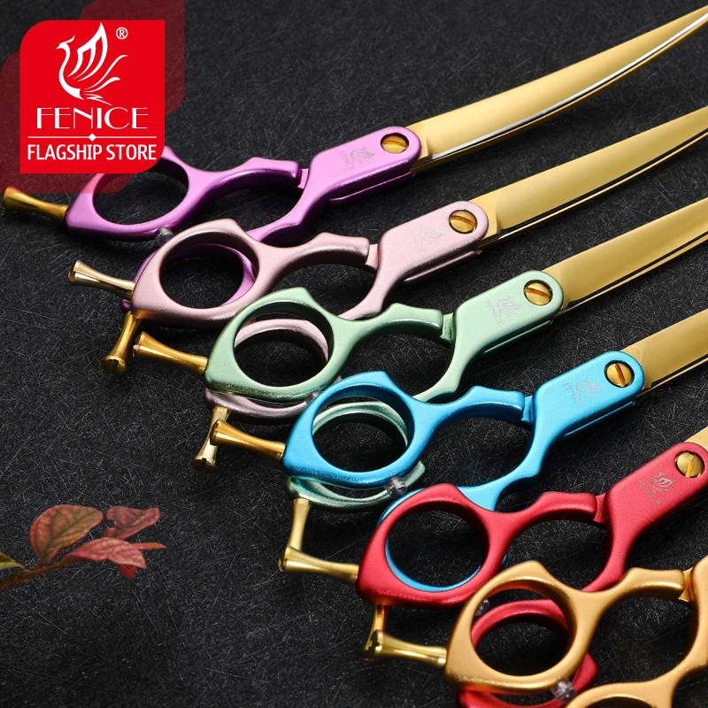 Imagem -04 - Fenice Professional Pet Shears Tesoura Curvo Grooming para Cães e Gatos 6.0 6.5