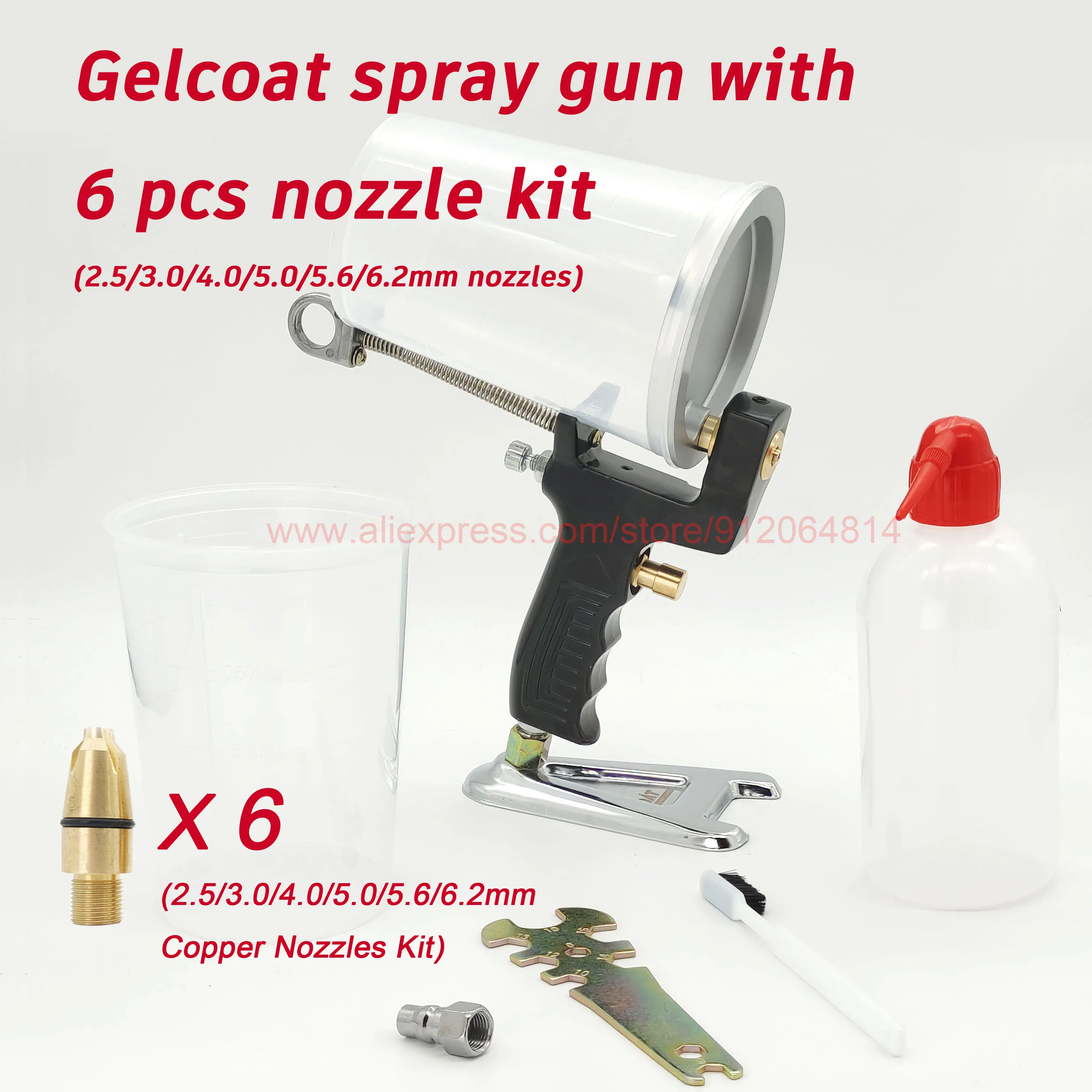 Professional G-100 Portable Gel Coat Spray Gun 5.0mm Glass Glue Special Sprayable Epoxy Resin FRP Resin Hopper /Glue Spray Gun