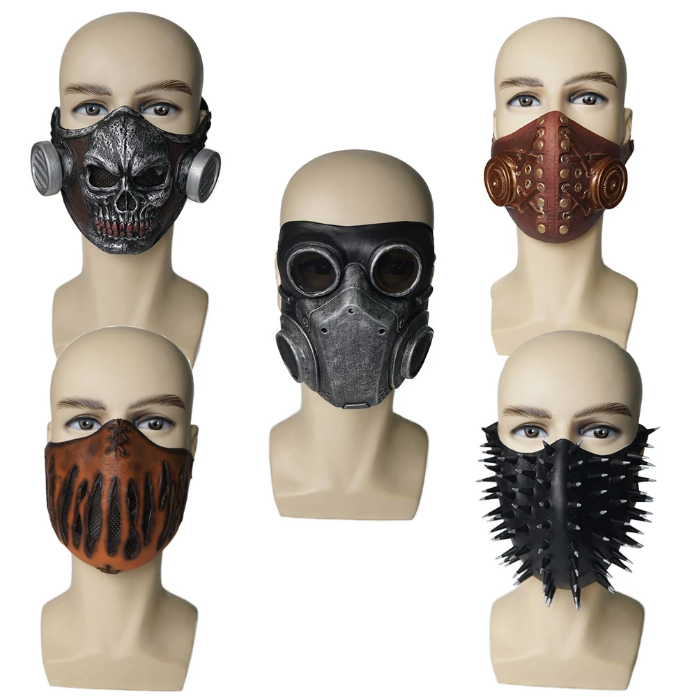 Snailify Adult Half Face Mask Latex Skull Masks Breathable Steampunk Gothic Gas Mask Halloween Costume Prop