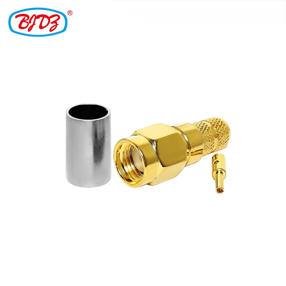 Free Shipping 10 PCS RP SMA Male/Plug Crimp RF Connector for RG59/LMR240 Cable