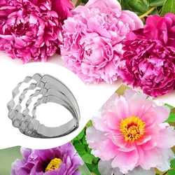 4pcs Stainless Steel Peony Flowers Petal Cookie Cutter Mold Pastry Mould Decorating Mold Fondant Mold Biscuit Craft kitchen Tool