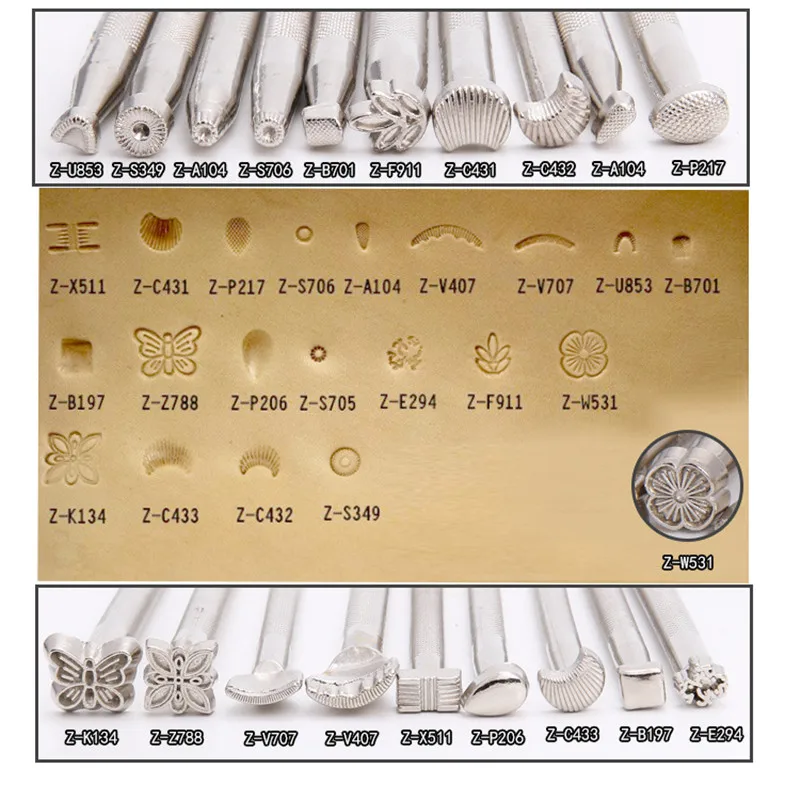 Ensemble d'outils d'impression en cuir, timbre de dégager, motifs de voiture exécutifs, dégager en alliage faite à la main, ensemble d'outils de bricolage, art de la peau de vache, 20 pièces