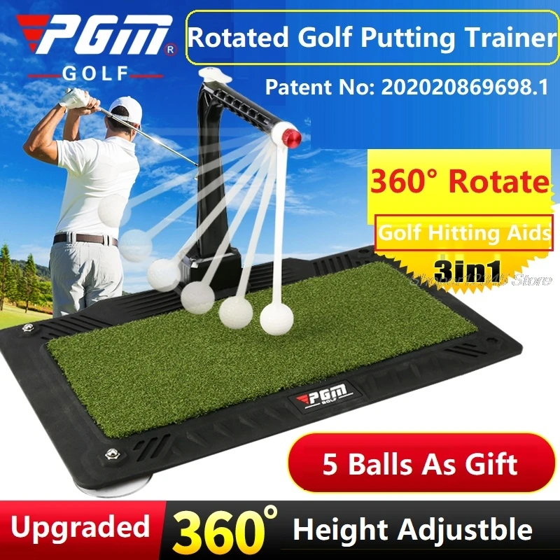 

Pgm Upgraded Golf Training Aids Golf Putting Trainer 360 Degrees Rotating Golfer Trainer Practice Putting Mat Swing Hitting Mat