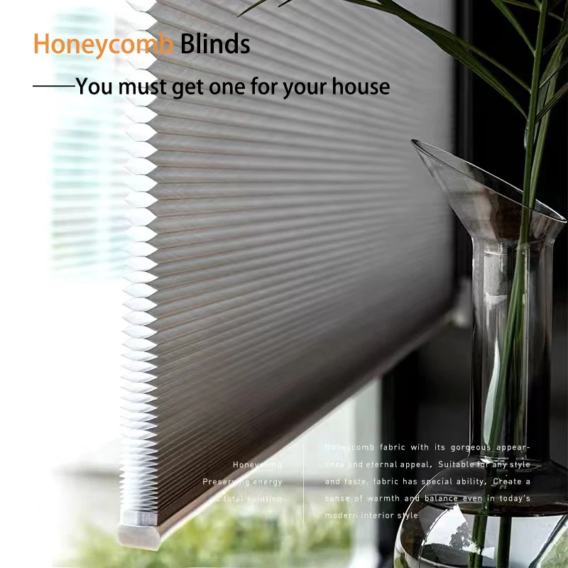 

Honeycomb Blinds Cellular Shades Blackout Cordless Roller Shades for Windows Nonwoven Thermal Insulating Fabric Custom