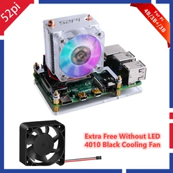52Pi Raspberry Pi 4 Model B ICE Tower RGB Cooling Fan Copper Tube Cooler With 5-Layer Case for Raspberry Pi 4 B / 3B+
