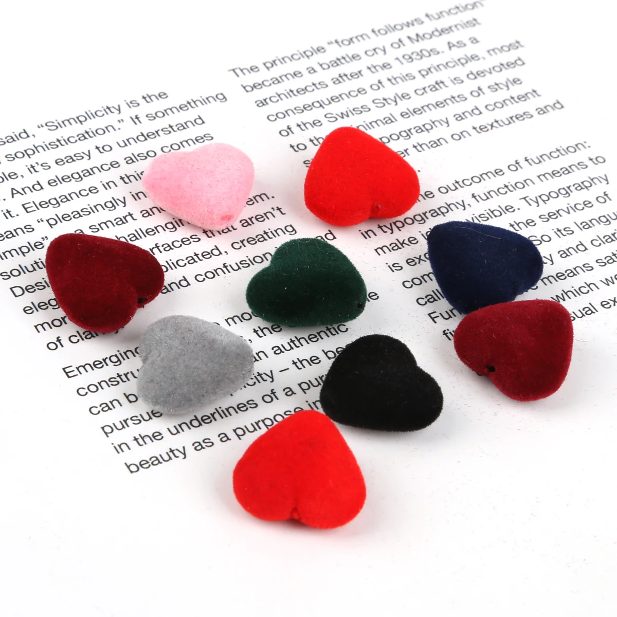 10Pcs/lot 18x23mm Love Heart Shape Velvet Acrylic Beads Charm for Bracelet Necklace Jewelry Findings Making DIY Earrings