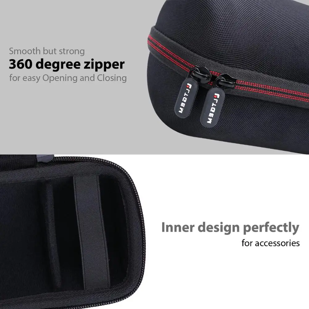 LTGEM Black EVA Hard Case for JBL Pulse 4 Waterproof Portable Bluetooth Speaker with Light Show