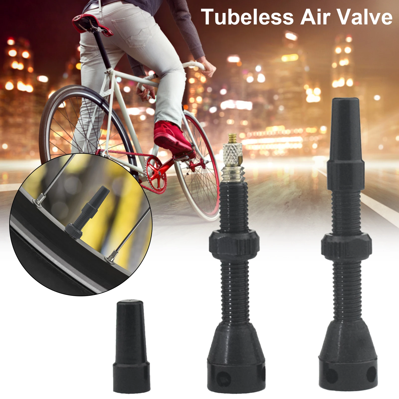 2pcs Tubeless Air Valve Bike Tubeless Wheel Valve Kit Prevent Tire Repair Fluid From Flowing Backwards Bicycle Accessories