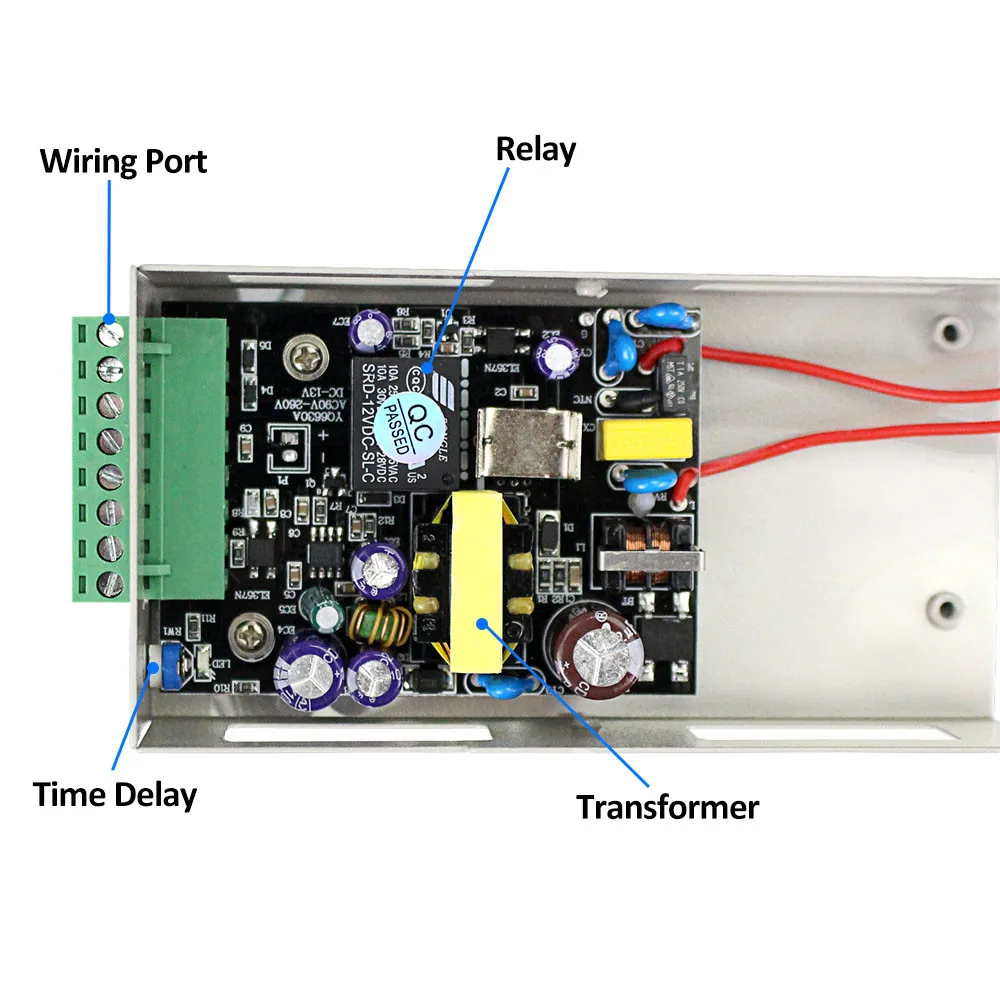 12v 2a 전원 공급 장치 스위치 컨트롤러 AC90V-260V 모든 전기 도어 잠금 시간 지연 블랙 K80 액세스 제어 시스템