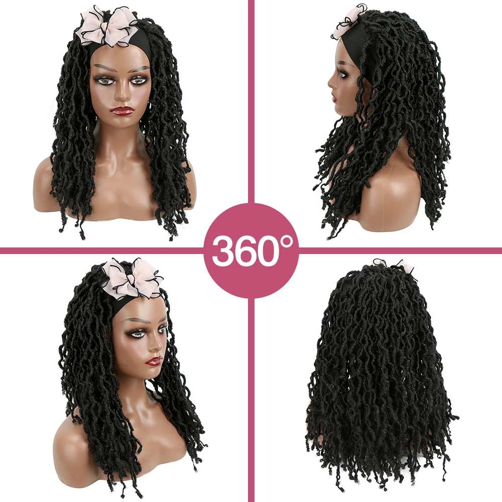 Natifah Faux Locs Dreadlocks Pruiken Gevlochten Pruik Synthetische Godin Met Hoofdband Voor Vrouwen Gypsy Locs Zachte Dreads Vlechten Haar Pruik