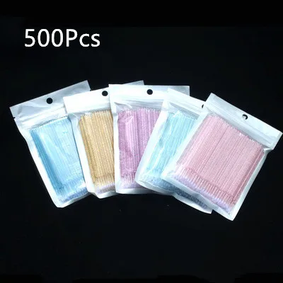 500Pcs/bag Disposable MicroBrush Eyelashes Extension Individual Lash Removing Swab Micro Brush For Eyelash Extension Tools